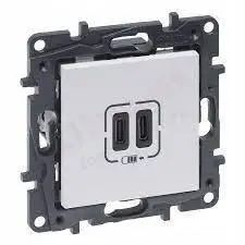 Розетка USB Тип С+C 15Вт 5В Legrand Niloe Step Белый