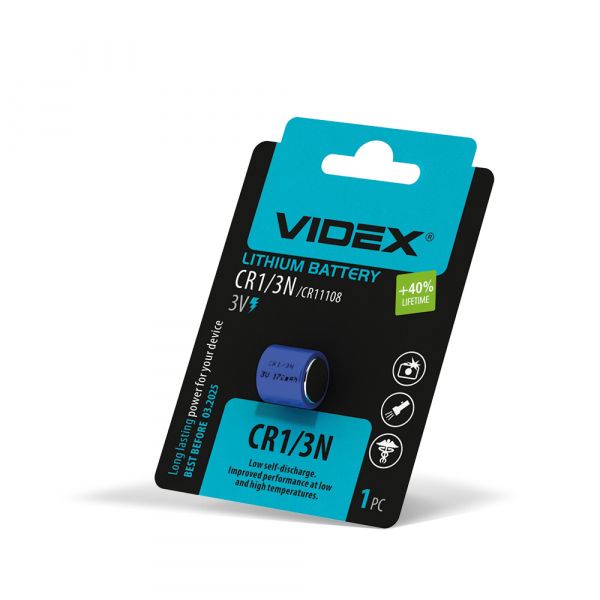Батарейка литиевая Videx CR1/3N 1шт BLISTER