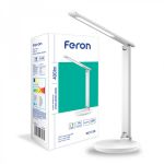 Настольный светодиодный светильник 9Вт 2700-6500K белый с текстурой кожи Feron DE1728