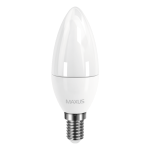 Світлодіодна LED лампа свічка MAXUS C37 CL-F 4W яскраве світло 220V E14 (1-LED-5312)