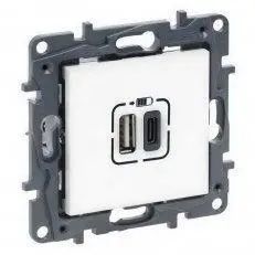 Розетка USB Тип А+C 12Вт+15Вт 5 В Legrand Niloe Step Білий