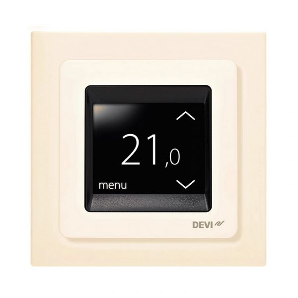Терморегулятор DEVI многофункциональный 5-45 ° C датчик ° t воздуха и пола DEVIreg Touch Ivory слоновая кость 140F1078