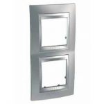 MGU66.004V.038 Рамка 2м вертикальна, матовий хром-алюміній, Unica Top Schneider Electric