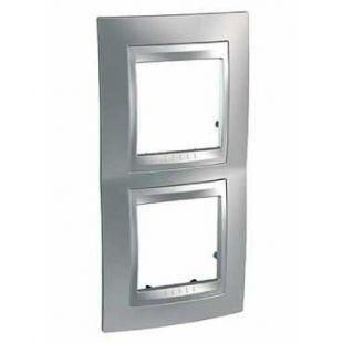 MGU66.004V.038 Рамка 2м вертикальна, матовий хром-алюміній, Unica Top Schneider Electric