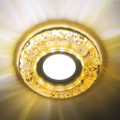 Вбудований світильник G5.3 з LED підсвічуванням золото-чорний Feron CD830
