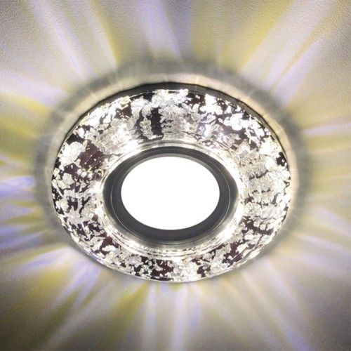 Вбудований світильник G5.3 з LED підсвічуванням срібло-чорний Feron CD831