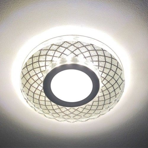 Вбудований світильник G5.3 з LED підсвічуванням прозорий-срібло Feron CD833