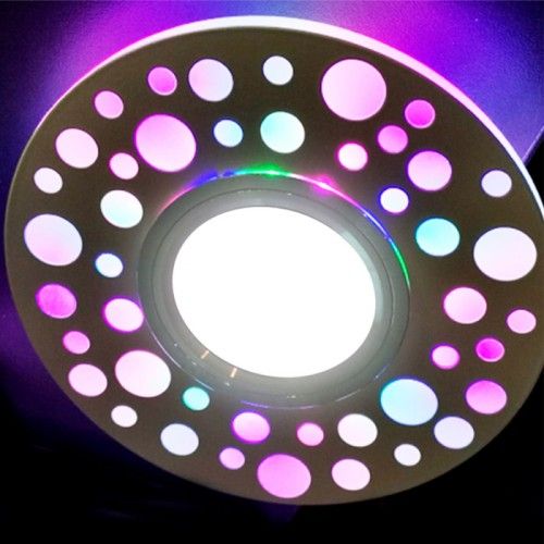 Вбудований світильник G5.3 з RGB підсвічуванням матовий білий Feron CD989