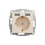 Розетка з заземленням + 2 USB тип А Бежевий Sedna Design Schneider Electric SDD112052