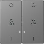 Клавиша 2-я с линзой LED символ: звонок, горничная Merten D-Life MTN3429-6036 Нержавеющая сталь