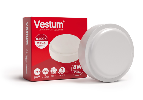Світильник ЖКХ LED 8W коло 4500K 220V Vestum