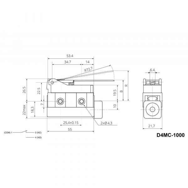 Микровыключатель D4MC-1000