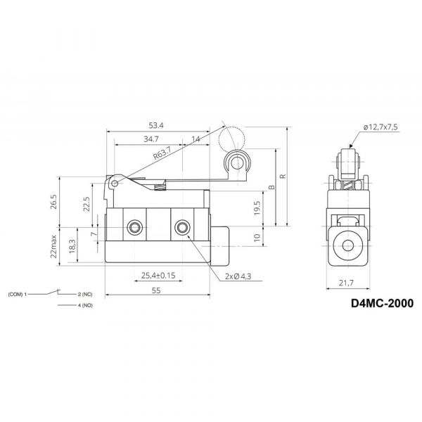 Микровыключатель D4MC-2000