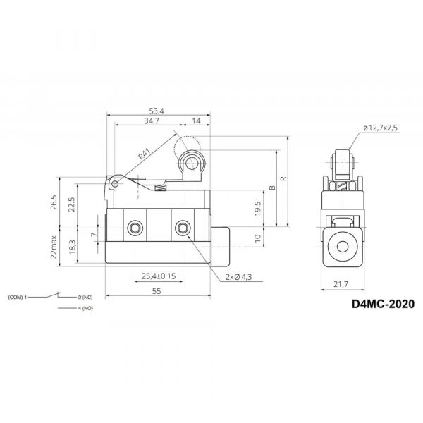 Микровыключатель D4MC-2020