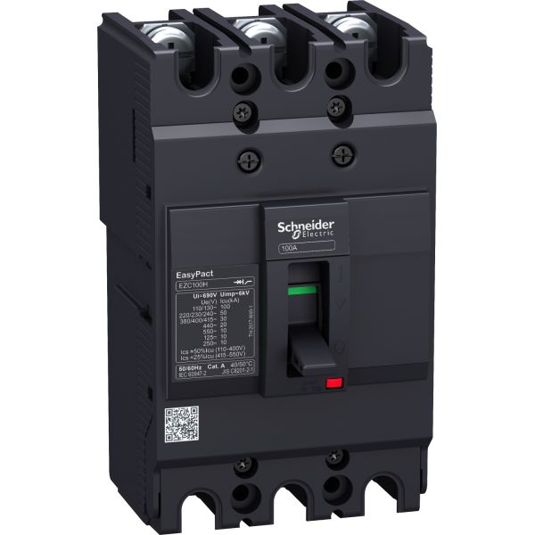 Автоматичний вимикач EZC100 18 KA/380 В 3П/3T 15кА 25A EasyPact Schneider Electric EZC100N3025