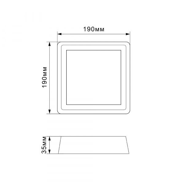 LED Светильник квадратный накладной TITANUM 24W 5000K