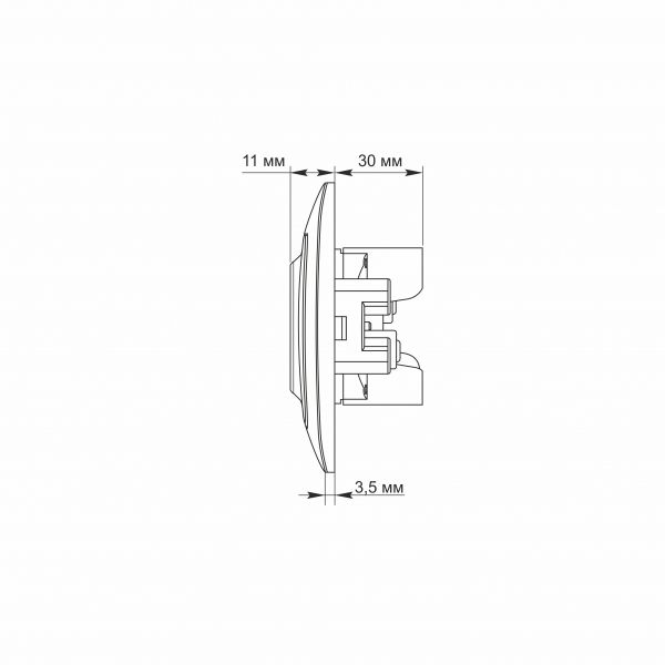 Розетка двойная белая TITANUM STANDARD