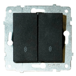Механізм вимикача прохідний 2-клавішний Ovivo Grano чорний