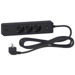 Удлинитель 3 розетки с заземлением и 2хUSB 3 метра черный Schneider Electric Unica Extend ST943U3B