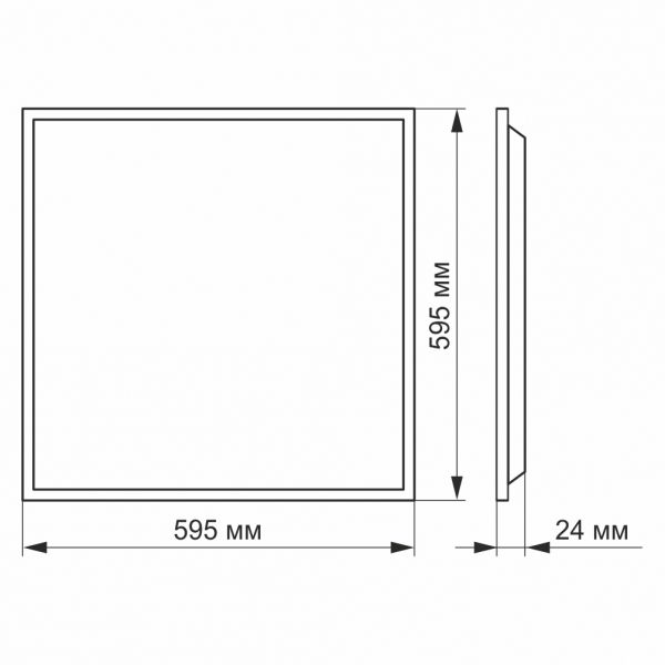 LED панель VIDEX 60W 6000K 220V матова 2шт/упак (ціна за 1 штуку)