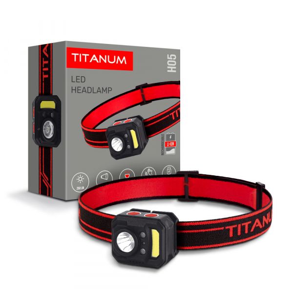 Налобный светоидодный фонарик TITANUM TLF-H05 250Lm 6500K