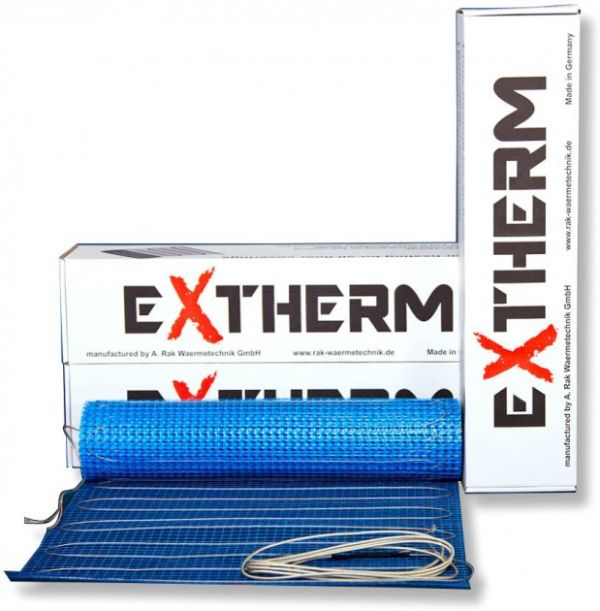 Тонкий одножильний нагрівальний мат 8м² 1600Вт Extherm ETL 800-200