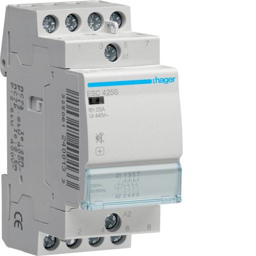 Контактор 25А, 4НО, 2м Hager ESC425S