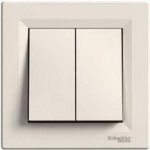 Выключатель 2-клавишный кремовый Asfora Schneider Electric EPH0300123