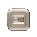 Розетка компьютерная (CAT6) Ovivo Loft антрацит+черный