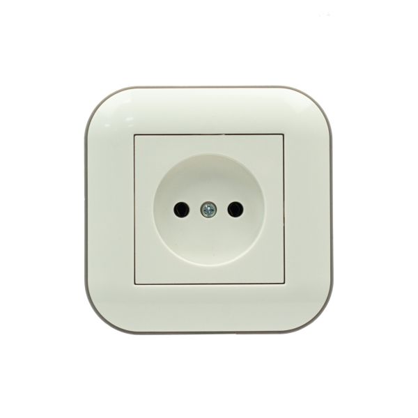 Розетка Ovivo Loft белый+серый