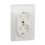 NU206718 Розетка подвійна з з/к зі шторками гвинтовими зажимами Schneider Electric Unica New білий