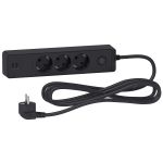Удлинитель 3 розетки с заземлением и 2хUSB 3 метра черный Schneider Electric Unica Extend ST943U3B