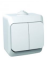 Накладний вимикач двохклавішний білий IP44 Cedar Plus Schneider Electric WDE000550