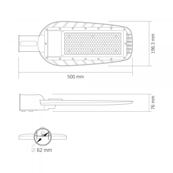 LED фонарь уличный IP65 100W 10000Lm 5000K VL-SLE16-1005