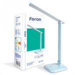 Настольная светодиодная лампа 9Вт 6400K голубая Feron DE1725 24230