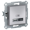 USB розетка тип A+C 2,4А Asfora Schneider Electric Алюминий EPH2700361