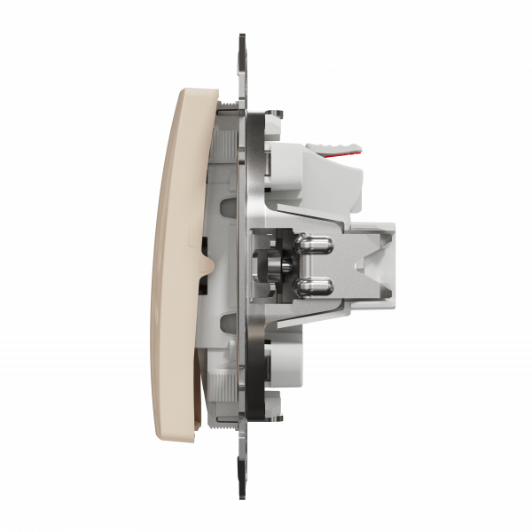 Одноклавішний кнопковий вимикач, Sedna Design & Element, бежевий, SDD112111, Schneider Electric