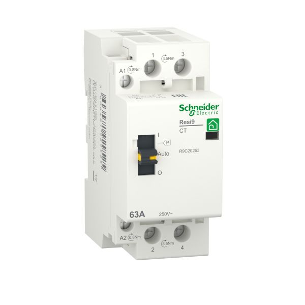Контактор 1P+N 63A 2NO ~230В 50Гц Schneider Electric Resi9 R9C20263