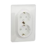 NU206718 Розетка подвійна з з/к зі шторками гвинтовими зажимами Schneider Electric Unica New білий