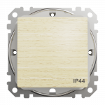 Перемикач однокавішний, Sedna Design & Element з захистом IP44, Береза - імітація дерева, SDD280106, Schneider Electric