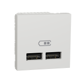 NU341818 Розетка USB подвійна 2.1А 2 модуля Schneider Electric Unica New білий