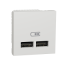 NU341818 Розетка USB подвійна 2.1А 2 модуля Schneider Electric Unica New білий