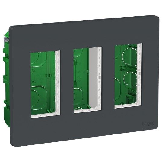 Блок unica system+ скрытая установка 3х4 Антрацит NU173454 Schneider Electric