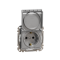 Розетка з заземленням, зі шторками, та з кришкою IP44 Алюміній Sedna Design Schneider Electric SDD213024