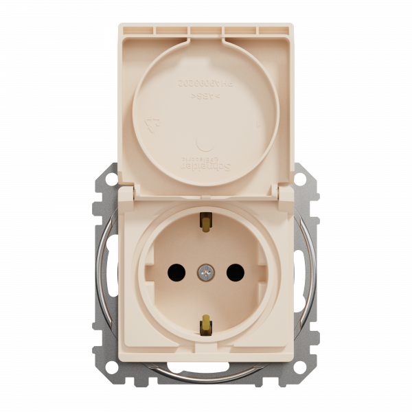Розетка з заземленням, зі шторками та кришкою Бежевий Sedna Design Schneider Electric SDD112024