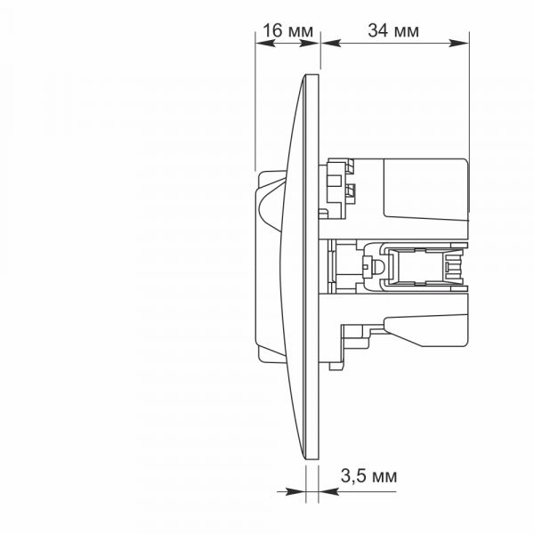 Розетка одинарная с заземлением и 2USB черный графит VIDEX BINERA