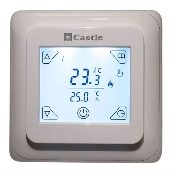 Терморегулятор программируемый сенсорный Castle V8.716 белый