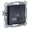 USB розетка тип A+C 2,4А Asfora Schneider Electric Антрацит EPH2700371