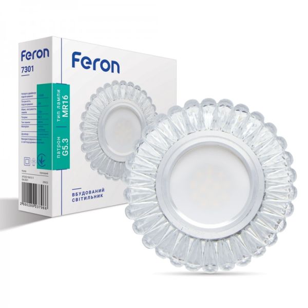 Встроенный светильник Feron 7301 с LED подсветкой