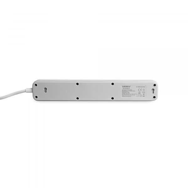 Мережевий подовжувач VIDEX ONCORD з/з 4п 3м (3x1.5мм) 3.4А USB(QC3.0) +USB-C(PD18W) з кнопкою White